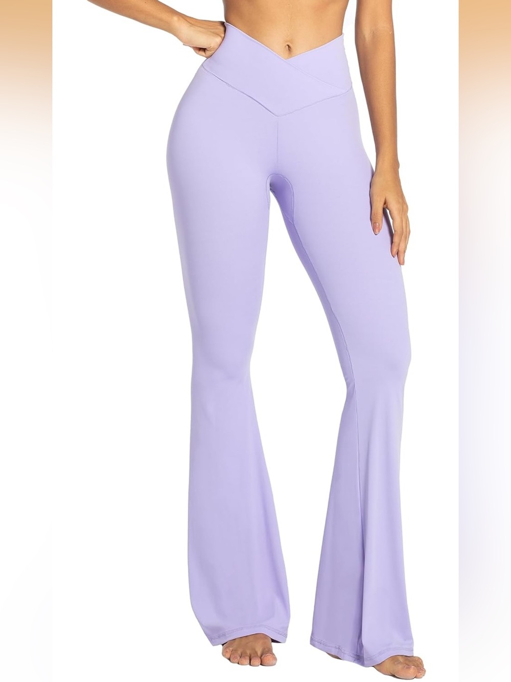 V-Front Lavender Flare Pants